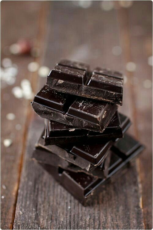 stack of dark chocolate