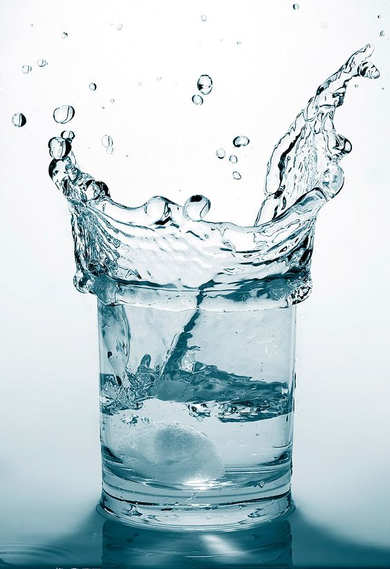 a glass of water