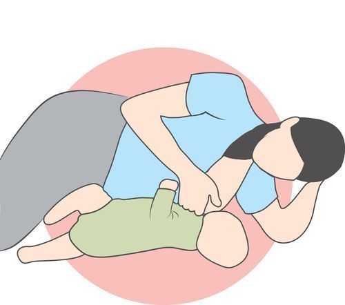 side-lying breasfeeding position is good for new mom that have good latch on for baby