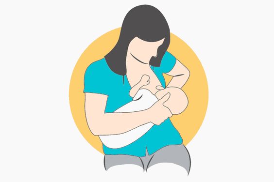 cross-cradle breastfeeding position for proper latch on for baby